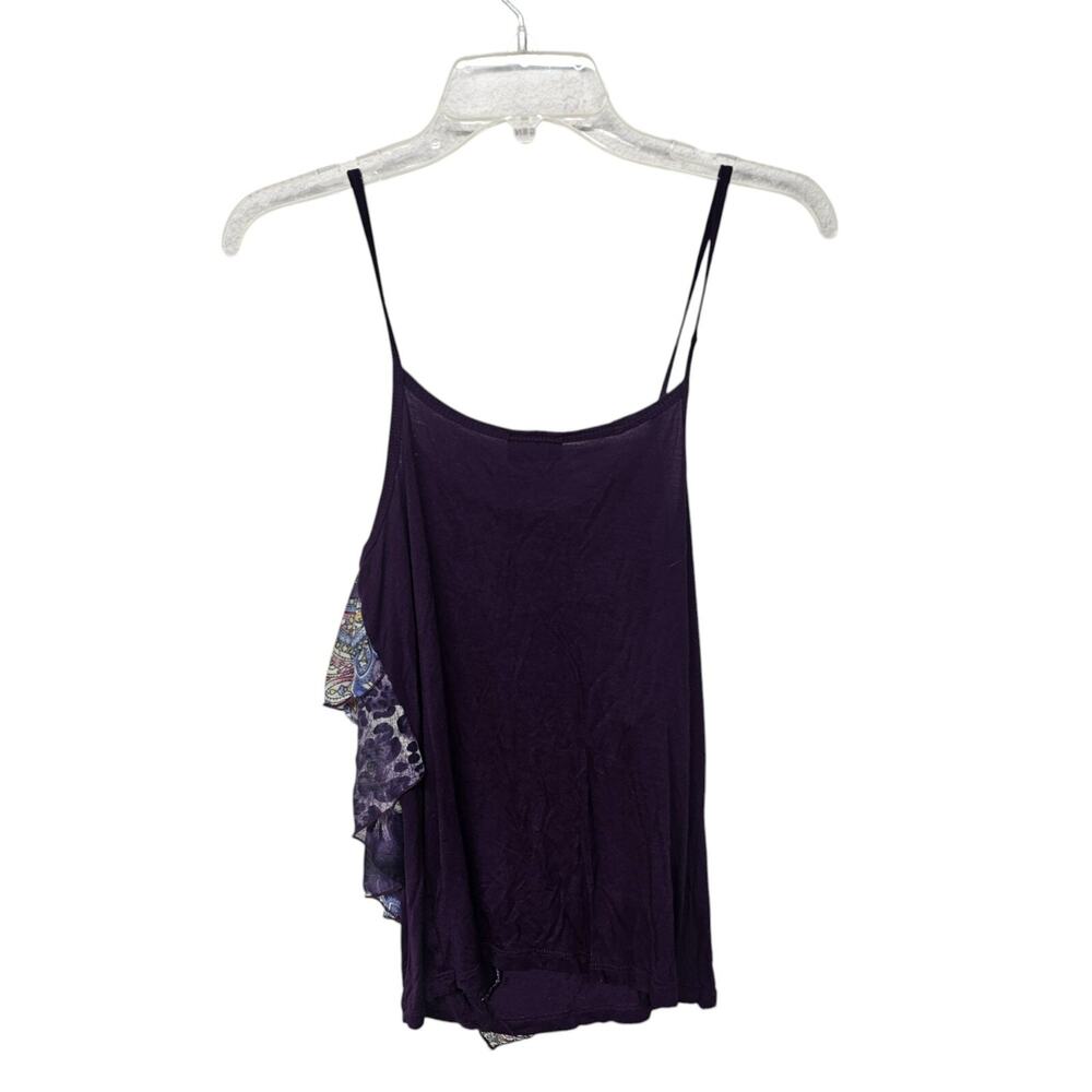 Rue 21 Y2K Ruffle Fairy Top Womens Size S Purple Coquette Romantic Paisley - Picture 4 of 8